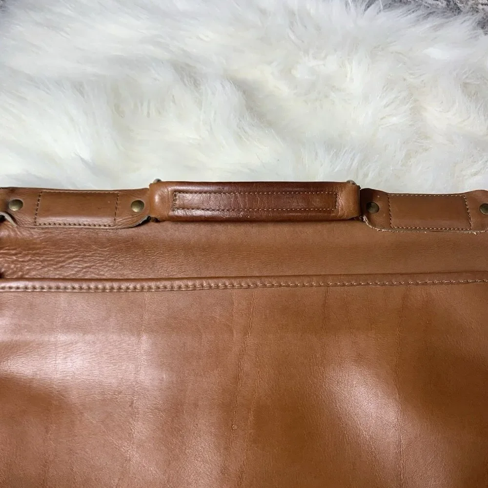 Jack Georges Vintage Leather Messenger Bag With Attachable Strap Made In USA